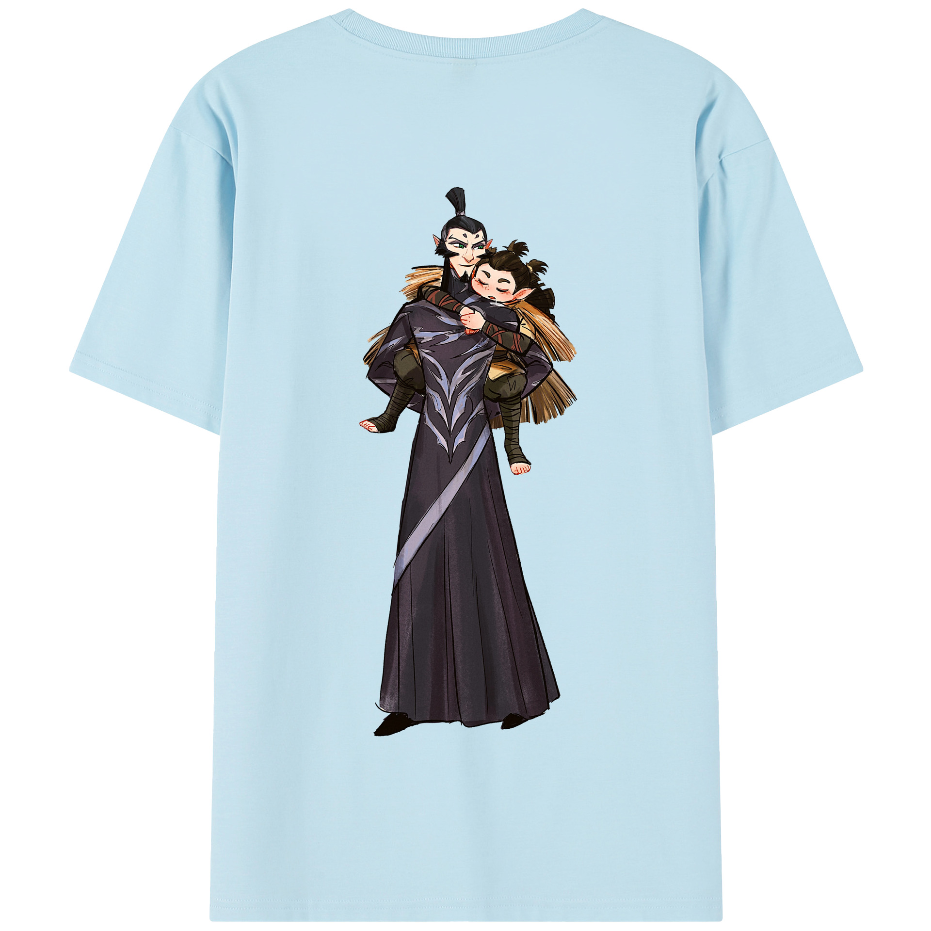 （画像用） Ne Zha 2 ナタ 魔童の大暴れ 綿100％半袖Tシャツ（背面プリント）